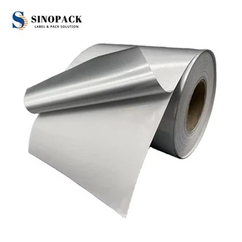 Selbstklebendes glänzendes silbernes Polyester-Vinyl